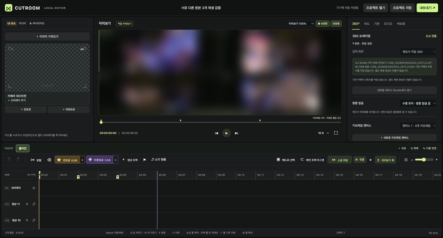 CUTROOM AI-assisted 360° video editor